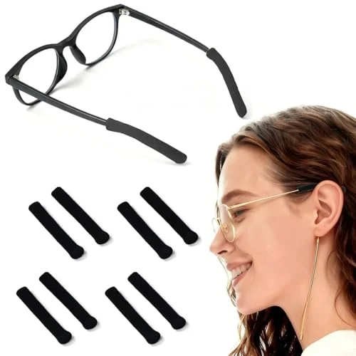 2Pcs Eyeglass Ear Cushions Soft Knitted Cotton anti Slip Temple Pads Eyeglass