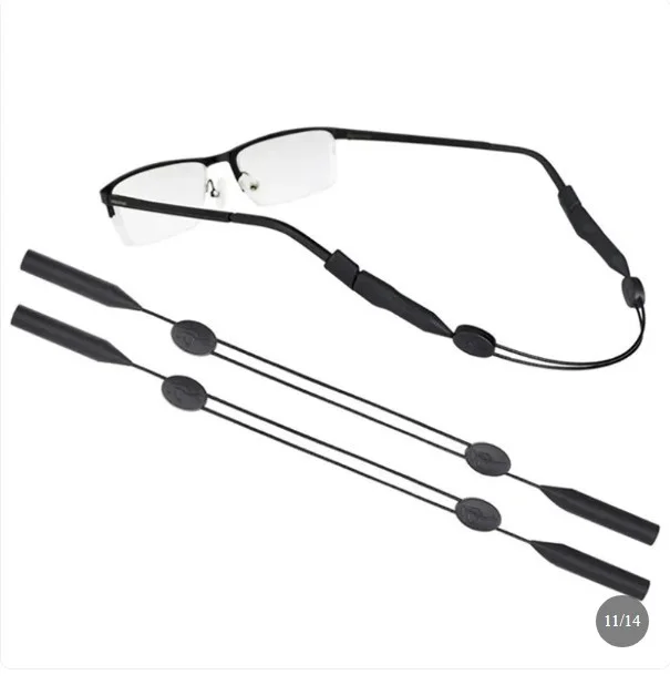 2x Black Eyeglasses Strap Neck Cord Sports Sunglasses Holder Rope String 2