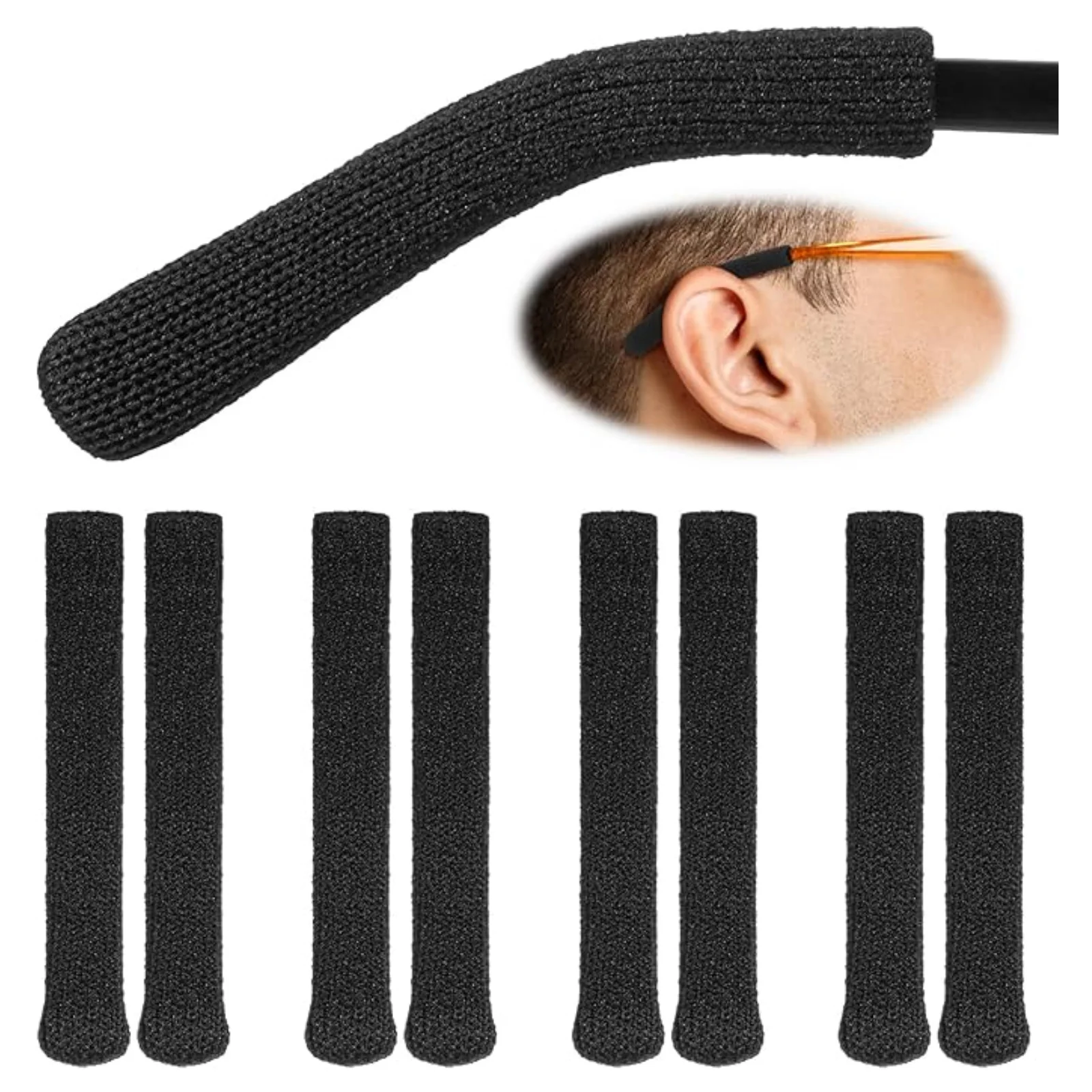 4 Pairs Glasses Arm Cushions Anti-Slip Elastic Ear Pads for Eyeglass Temples NEW