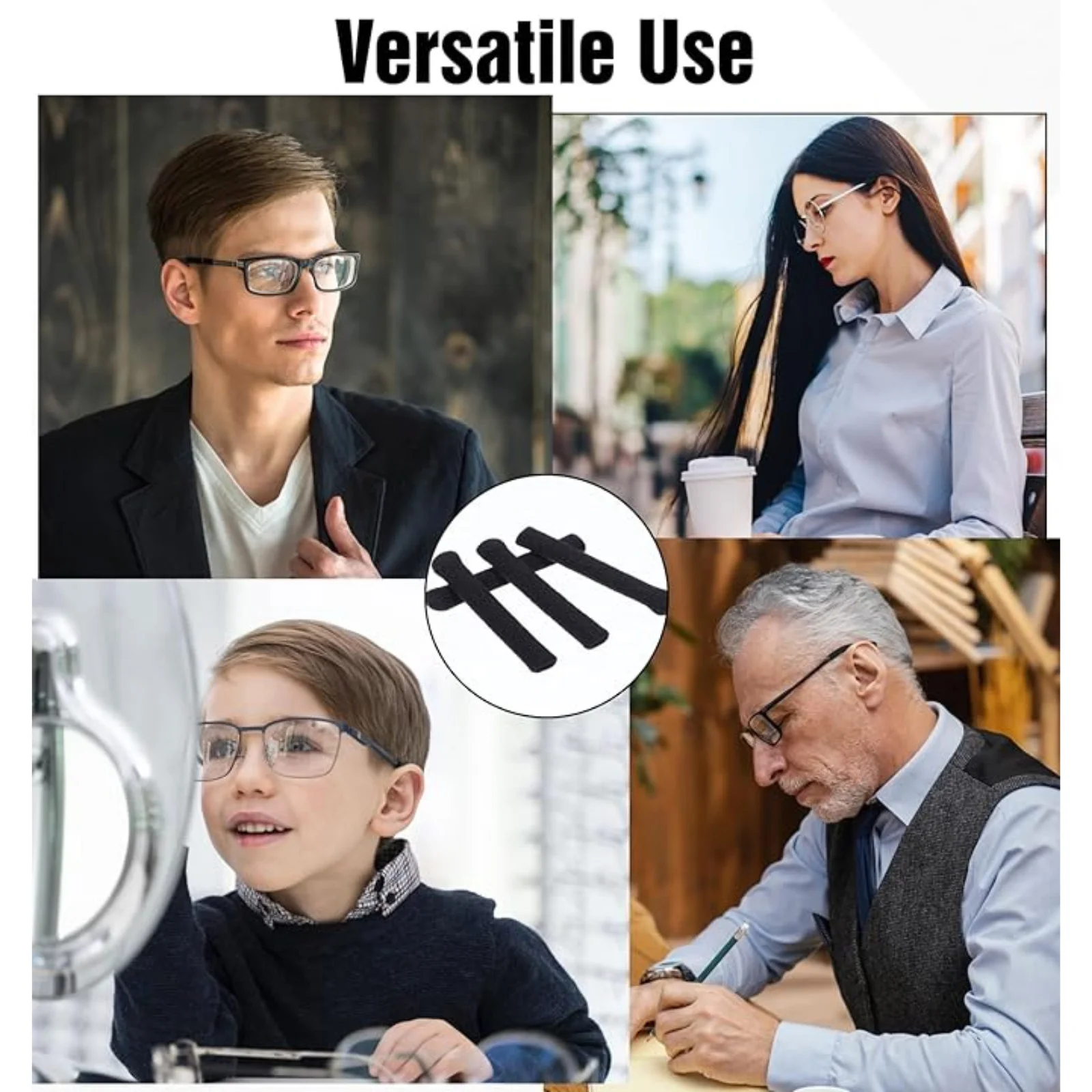 4 Pairs Glasses Arm Cushions Anti-Slip Elastic Ear Pads for Eyeglass Temples NEW 2
