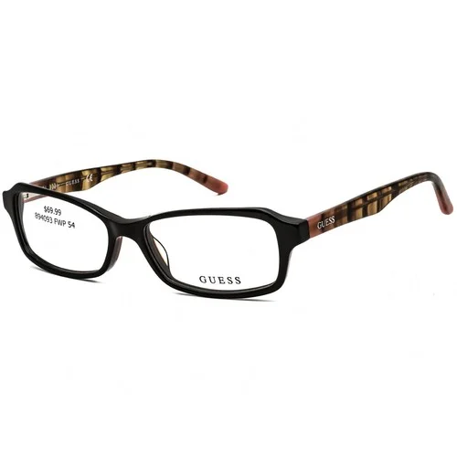 GUESS Women GU 2458 BLK Rectangular Plastic Eyeglasses Black Frame 54mm