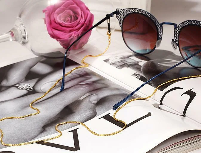 Lengthened Crystal Chain Hanging Neck Eyeglasses Holder Cord Strap Necklace