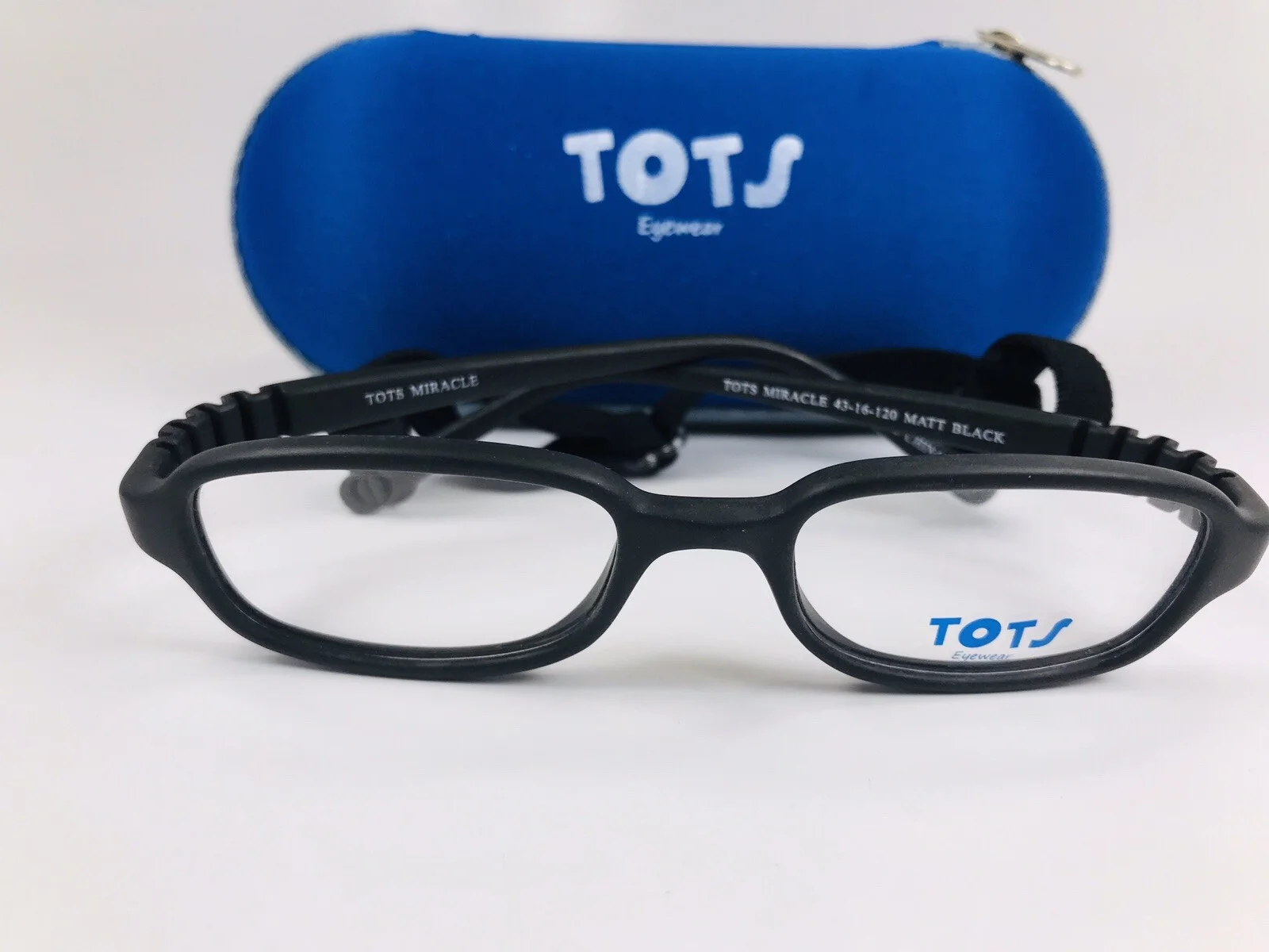 New TOTS Matte Black MIRACLE Eyeglasses for KIDS 43mm with Case & Strap