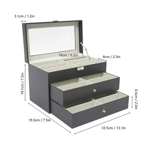 Portable Black Eyewear Cases Cover Sunglasses Hard Case For Women Men Glasses Box With Lanyard Zipper Eyeglass Cases Protector 2