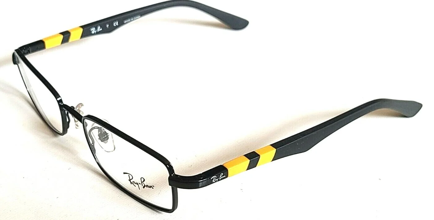 Ray Ban Jr RB1030 4005 Youth Sm Kids Black Yellow Rectangle Eyeglasses 45/16 125