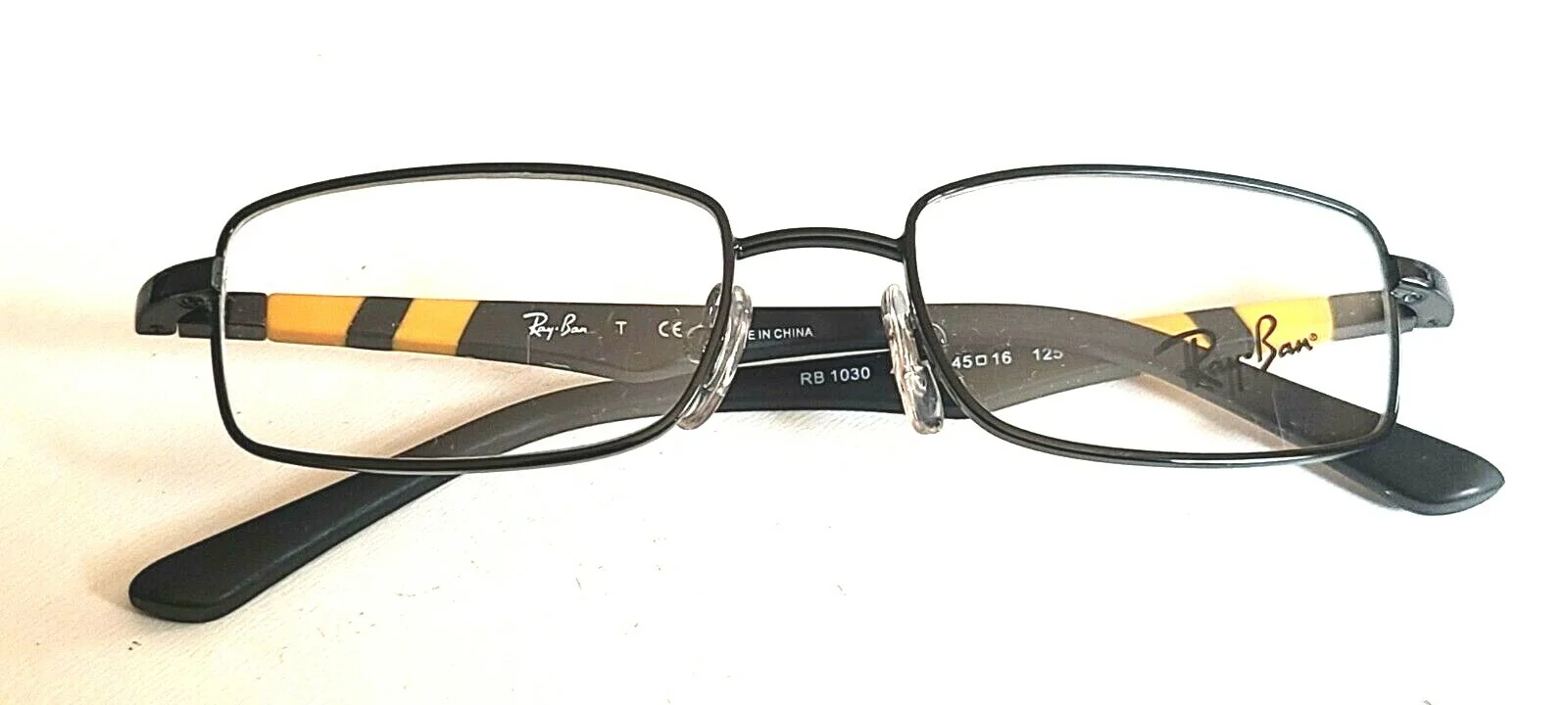Ray Ban Jr RB1030 4005 Youth Sm Kids Black Yellow Rectangle Eyeglasses 45/16 125 4