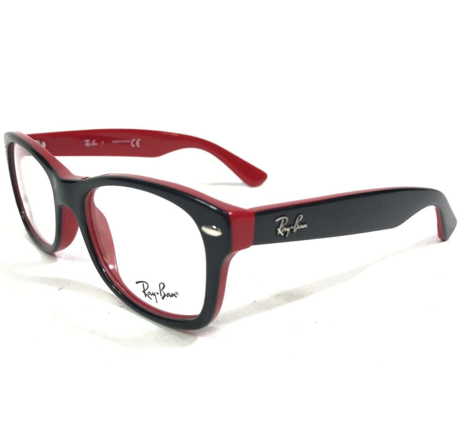 Ray-Ban RB1528 3573 Kids Eyeglasses Frames Black Red Square Full Rim 46-16-125
