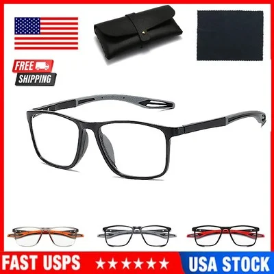 Reading Glasses Men Women Sports Anti-blue Light Reading Eyewear Black Red TR90 Frame Presbyopia Eyeglasses +100 to+400 glasses
