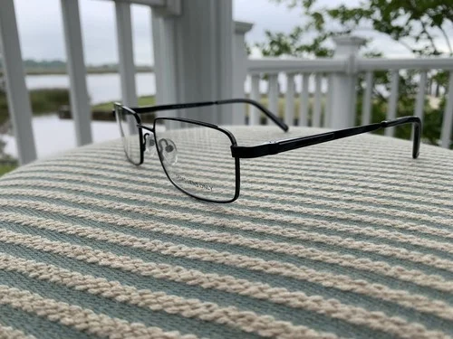 Unbranded MM1029 BK Black Mens Rectangular Full Rim Eyeglasses Frames 55[]18-145